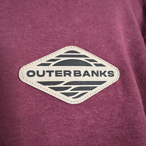 League Maroon Outerbanks Patch 3/4 Zip Up Sweater Large - Picture 4 of 11